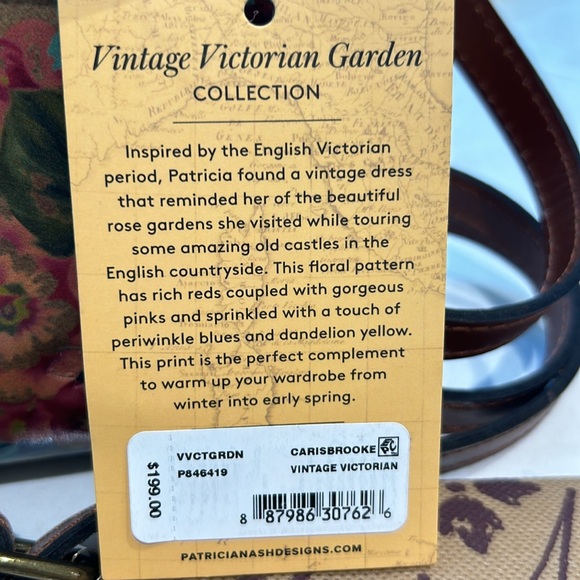 Patricia Nash Caris Brooke Vintage Victorian Garden Satchel/Crossbody Bag. NWT - Picture 3 of 10